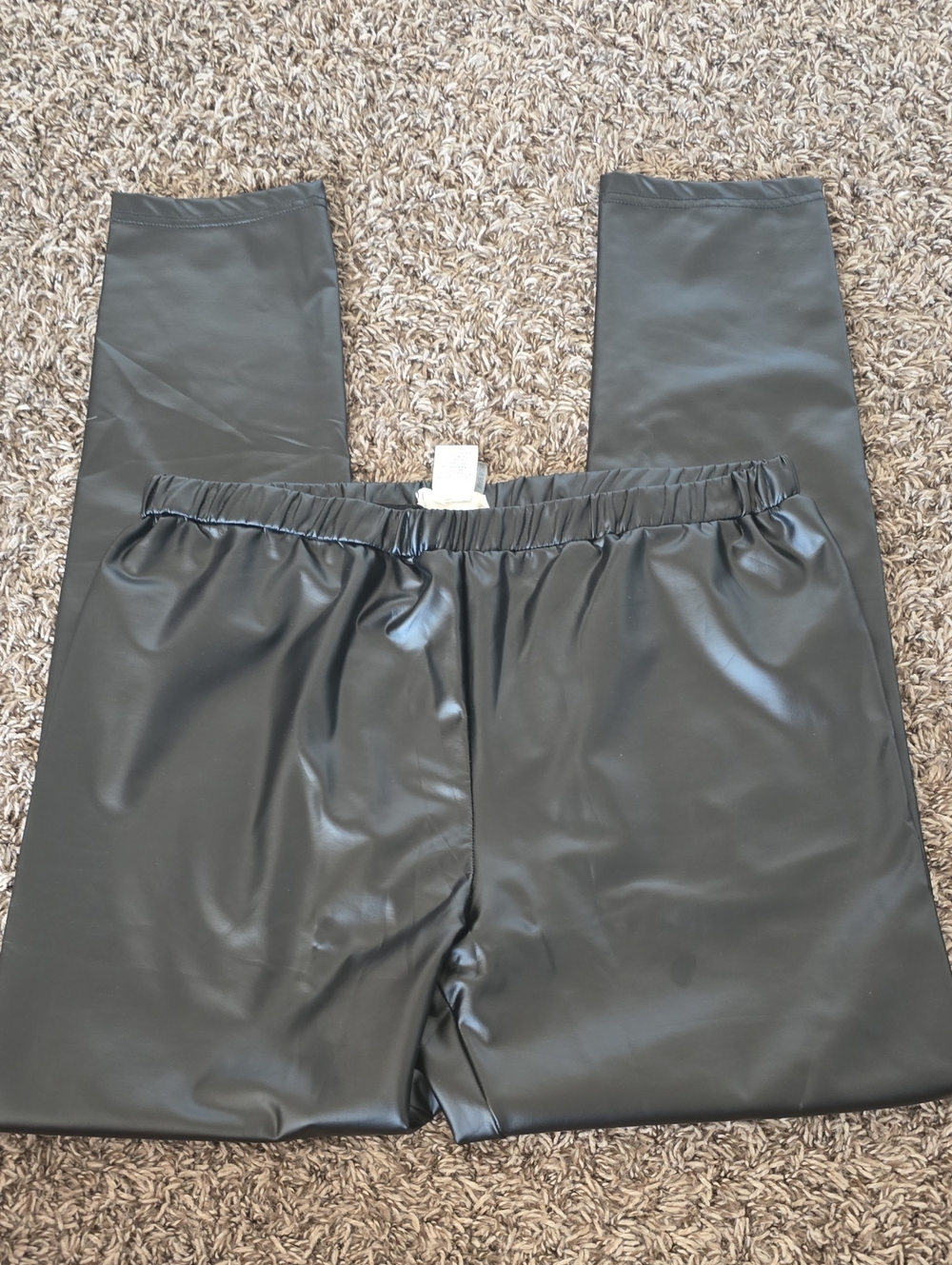 DONATING TODAY--Entro Black Faux Leather Leggings